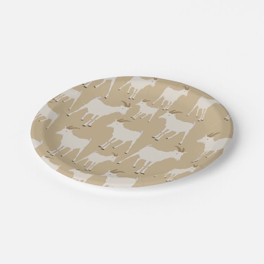 Ziegenhaltung Muster Pappteller (Schrägansicht)