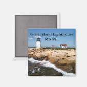 Ziegeninsel Leuchtturm, Maine Magnet (Vorderseite/Rückseite)