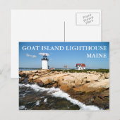 Ziegeninsel Leuchtturm, Maine Postcard Postkarte (Vorne/Hinten)