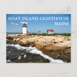 Ziegeninsel Leuchtturm, Maine Postcard Postkarte