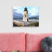 Ziegeninsel Leuchtturm, Rhode Island Canvas Printw Leinwanddruck (Insitu (Wohnzimmer))
