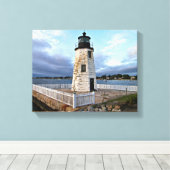 Ziegeninsel Leuchtturm, Rhode Island Canvas Printw Leinwanddruck (Insitu (Holzboden))