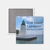 Ziegeninsel Leuchtturm, Rhode Island Magnet (Vorderseite/Rückseite)