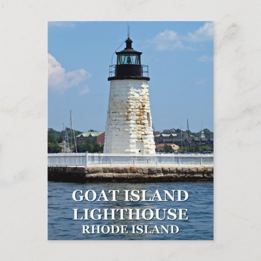 Ziegeninsel Leuchtturm, Rhode Island Postcard Postkarte (Vorderseite)