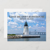 Ziegeninsel Leuchtturm, Rhode Island Postcard Postkarte (Vorne/Hinten)