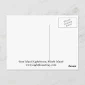 Ziegeninsel Leuchtturm, Rhode Island Postcard Postkarte (Rückseite)