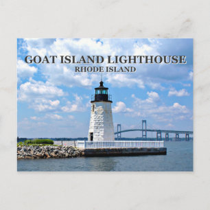 Ziegeninsel Leuchtturm, Rhode Island Postcard Postkarte