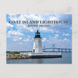 Ziegeninsel Leuchtturm, Rhode Island Postcard Postkarte