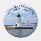 Ziegeninsel Leuchtturm, Rhode Island Round Magnet (Vorne)