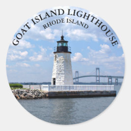 Ziegeninsel Leuchtturm Rhode Island Round Stickers