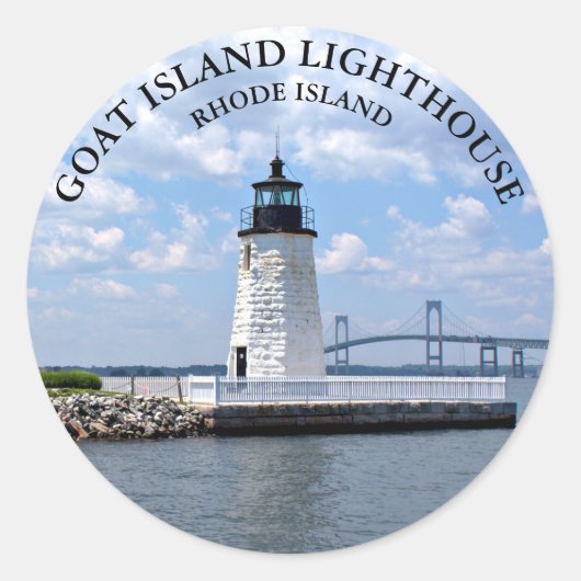 Ziegeninsel Leuchtturm Rhode Island Round Stickers (Vorderseite)