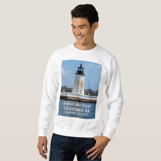 Ziegeninsel Leuchtturm, Rhode Island Sweatshirt (Vorne ganz)