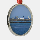 Ziegeninsel Leuchtturm Silbernes Ornament (Rechts)