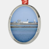 Ziegeninsel Leuchtturm Silbernes Ornament (Links)