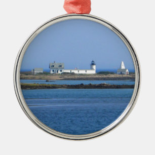 Ziegeninsel Leuchtturm Silbernes Ornament