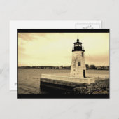 Ziegeninsel Ligthhouse Newport, RI Postkarte (Vorne/Hinten)
