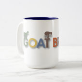 Ziegenkaffee-Tasse, Ziege brach Logo Zweifarbige Tasse (Vorderseite Links)