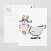Ziegenkartoon Postkarte (Vorne/Hinten)