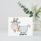 Ziegenkartoon Postkarte (Stehend Vorderseite)