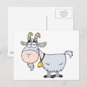 Ziegenkartoon Postkarte (Vorne/Hinten)