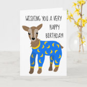 Ziegenkleidung Pajamas Niedliche Illustration Gebu Karte (Gelbe Blume)