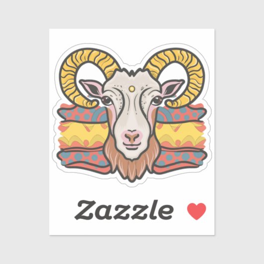 Ziegenkopf Aufkleber (Blatt)