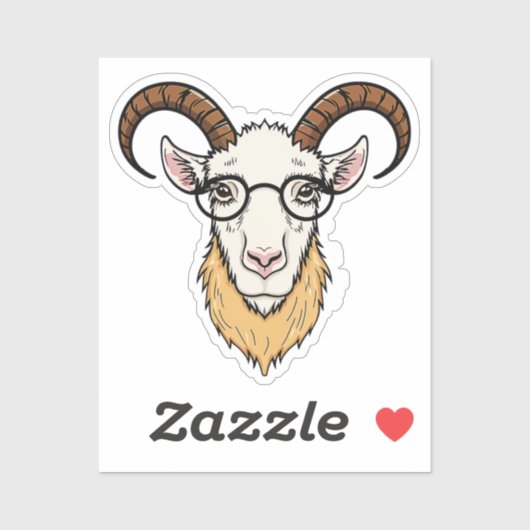 Ziegenkopf Aufkleber (Blatt)