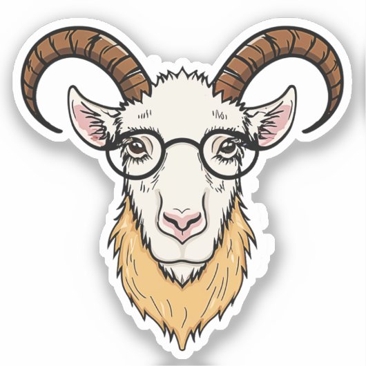 Ziegenkopf Aufkleber (Vorderseite)
