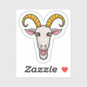 Ziegenkopf Aufkleber (Blatt)