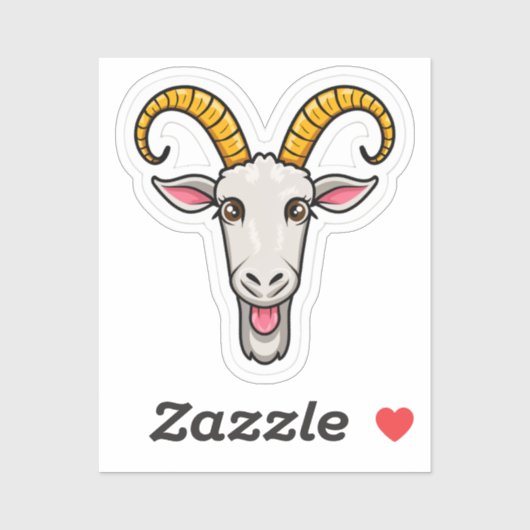 Ziegenkopf Aufkleber (Blatt)