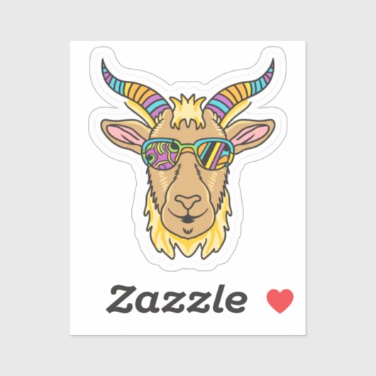 Ziegenkopf Aufkleber (Blatt)