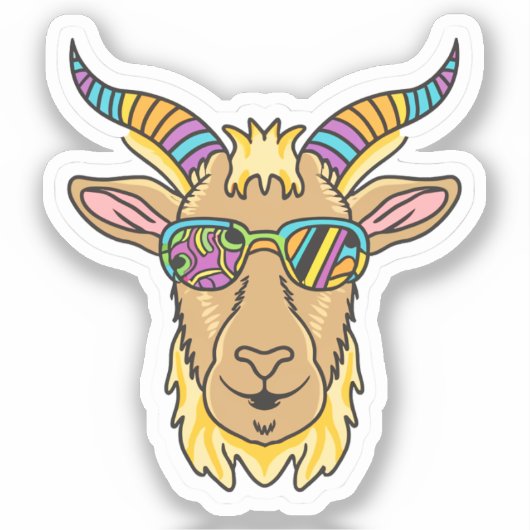 Ziegenkopf Aufkleber (Vorderseite)