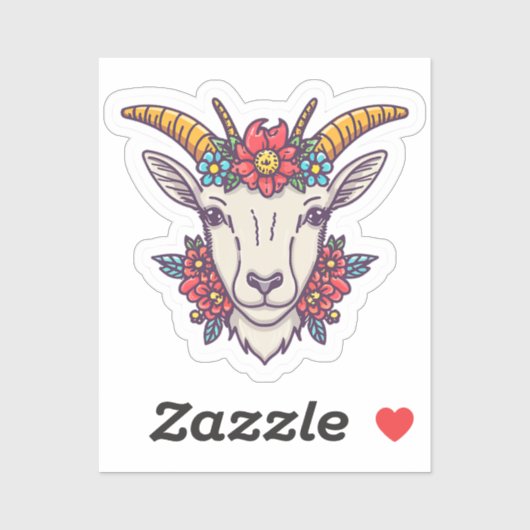 Ziegenkopf Aufkleber (Blatt)