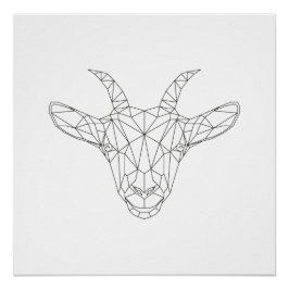 Ziegenkopf Geometrie Schwarz & Weiß Moderne Kunst  Poster