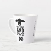 Ziegenkopfziffer mit schwarzem Text Milchtasse (Linke Ecke)