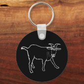 Ziegenkraut-Farm Tier Monochrom Zeichnend Kunst Schlüsselanhänger (Vorderseite)