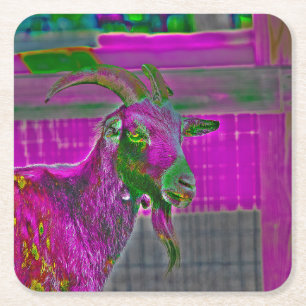 Ziegenkunst Rechteckiger Pappuntersetzer