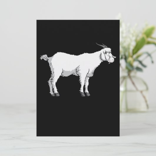 Ziegenmaske Save The Date (Stehend Vorderseite)