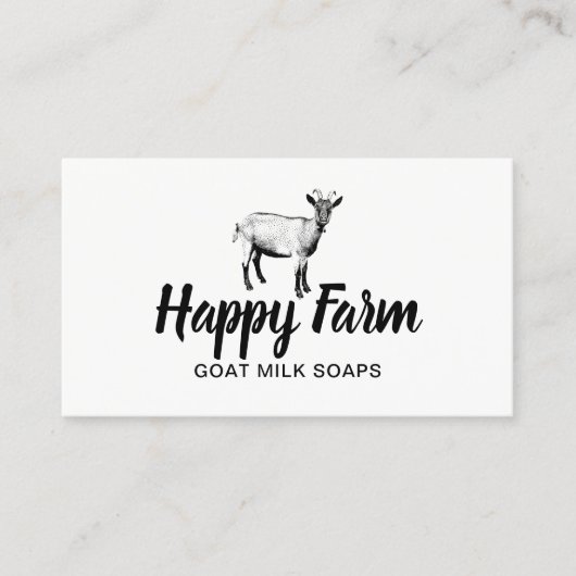 Ziegenmilch Seife Happy Farm Animal Handmade Visitenkarte (Vorderseite)