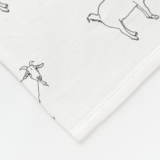 Ziegenminimalistisches Tiermuster Fleecedecke (Ecke)