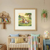 Ziegenmutter und Kinderkinderzimmer Poster