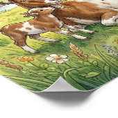 Ziegenmutter und Kinderkinderzimmer Poster (Ecke)