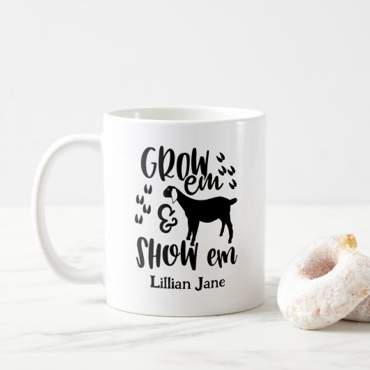 Ziegenname auf Bestellung Kaffeetasse (Mit Donut)