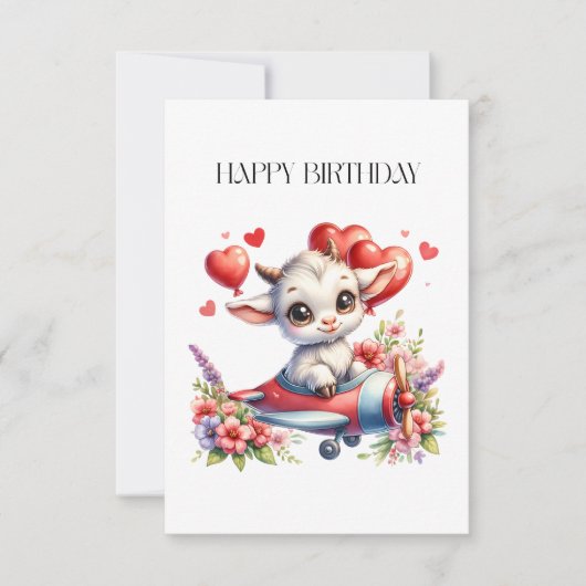 Ziegenpilot Geburtstag Dankeskarte (Vorderseite)