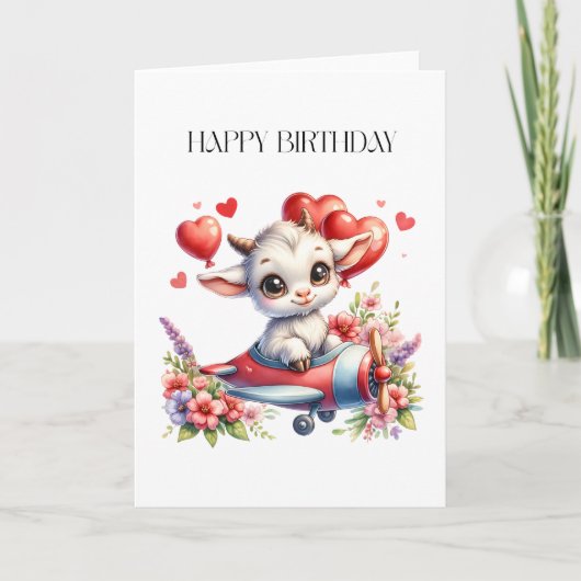 Ziegenpilot Geburtstag Karte (Vorderseite)