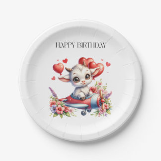 Ziegenpilot Geburtstag Pappteller