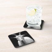 Ziegenportrait in Schwarz-Weiß Getränkeuntersetzer (Rechte Seite)