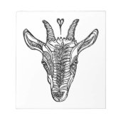 Ziegenportrait mit Herz Notizblock (Vorderseite)