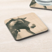 Ziegenprofil Getränkeuntersetzer (Linke Seite)