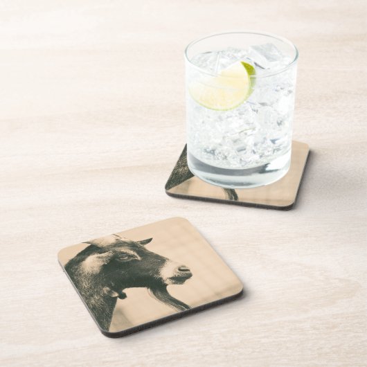 Ziegenprofil Getränkeuntersetzer (Rechte Seite)